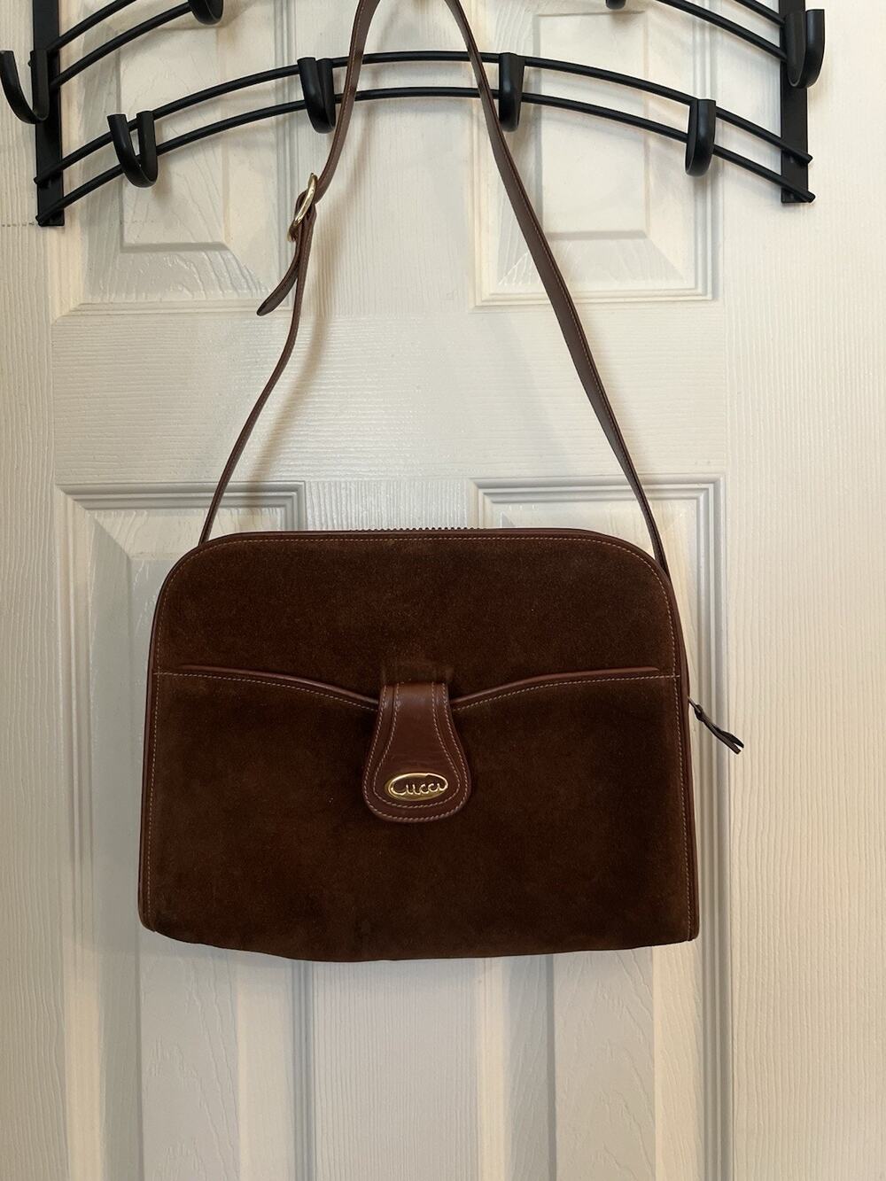 VTG Brown Suede Gucci Shoulder Bag